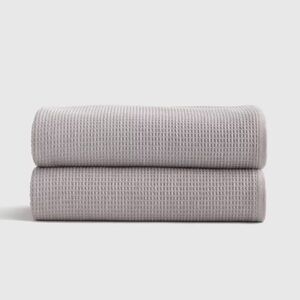 NWOT QUINCE Set Of 2 Turkish Waffle Terry Bath Towels Grey 0224